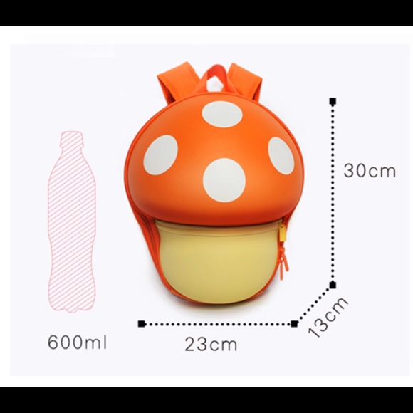 Orange mushroom backpack! Child novelty handbag - Picture 6 of 6